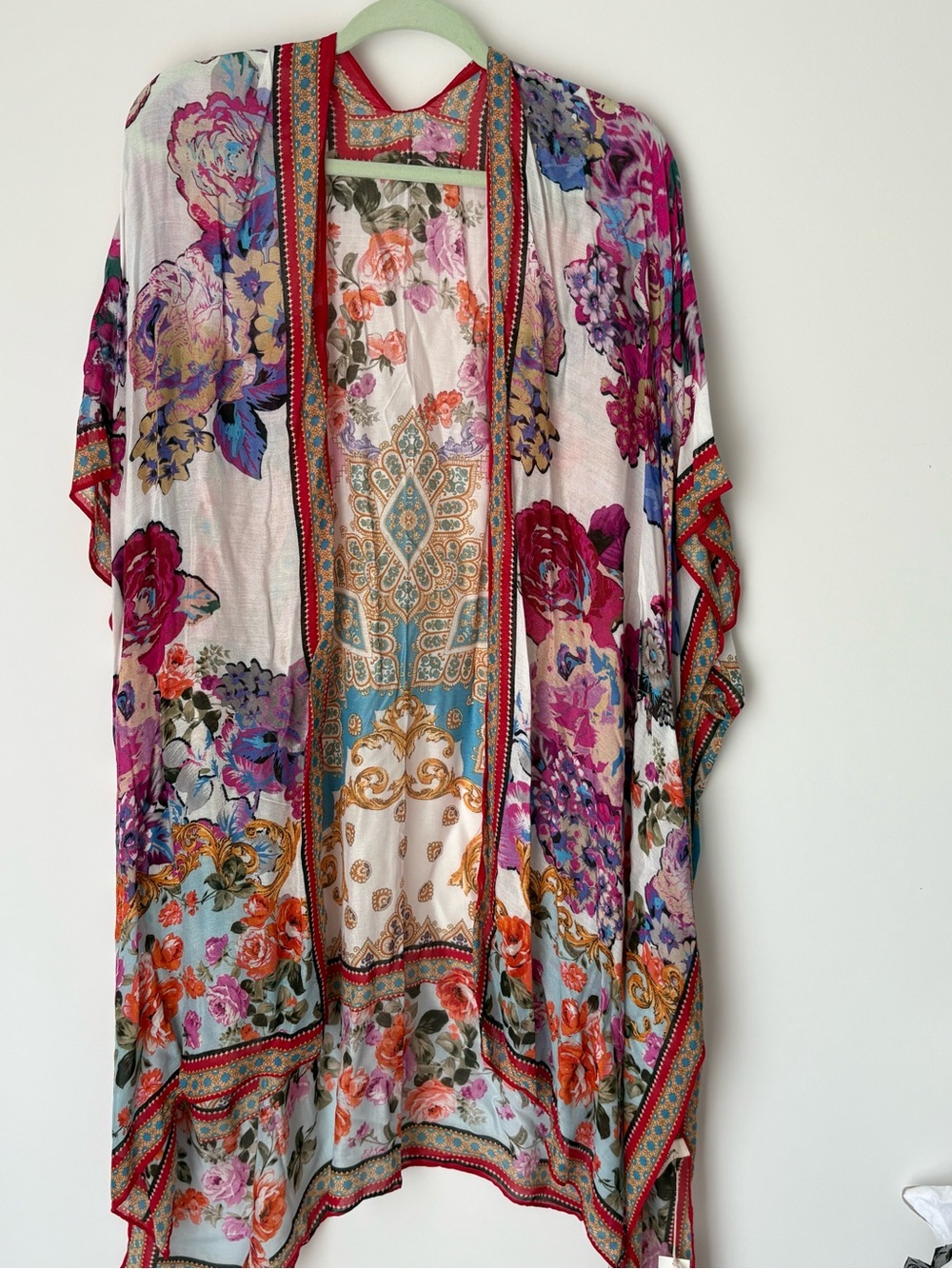 Floral Printed Lightweight Kimono Wrap or Suit Cover-up by Ruggine